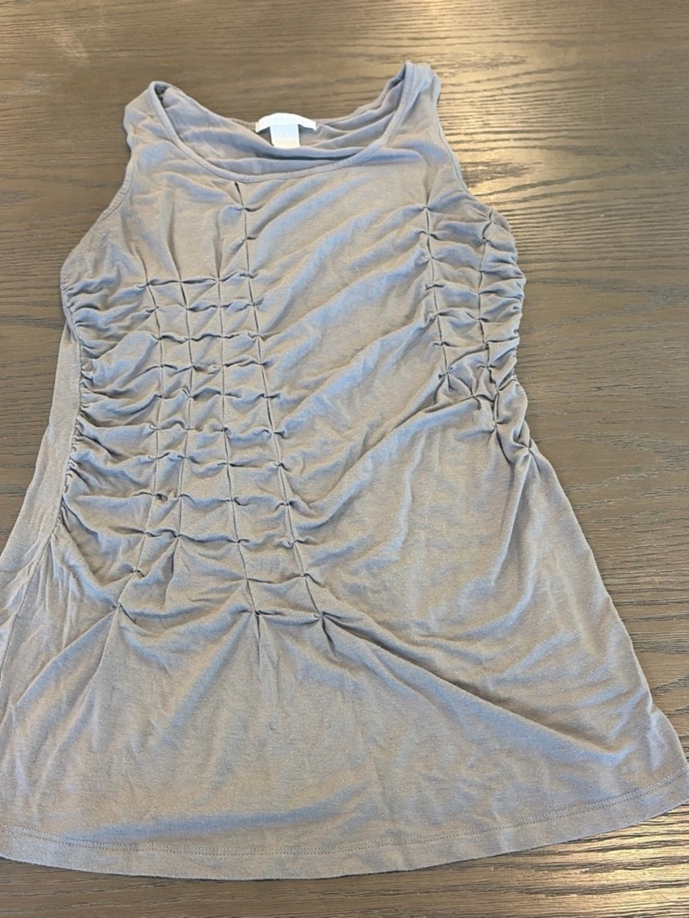 Women’s Sleeveless Ruched Tank Top - Taupe